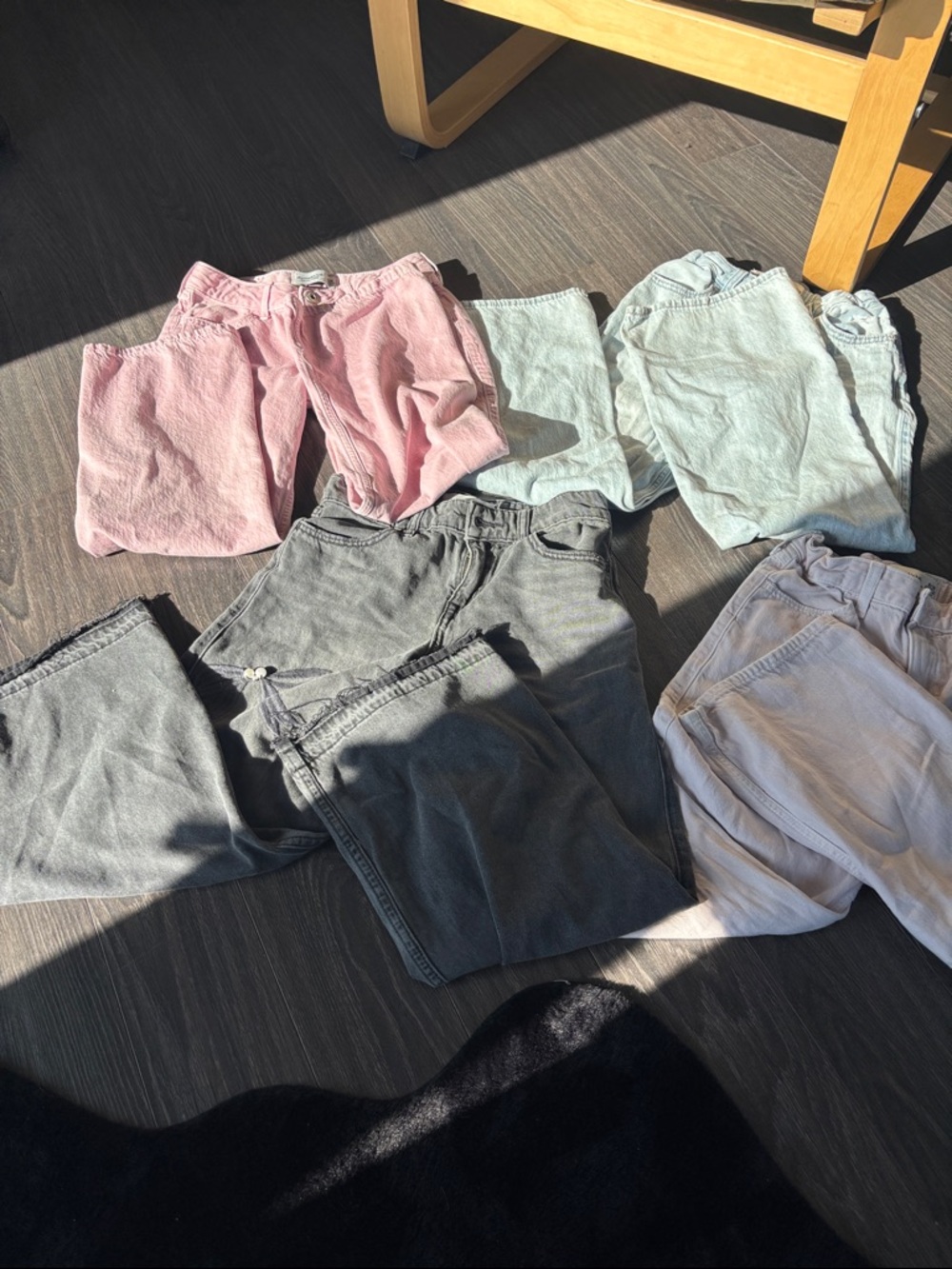 abercrombie kids pack four low rise baggy jeans 9/10 girl🩷👖
